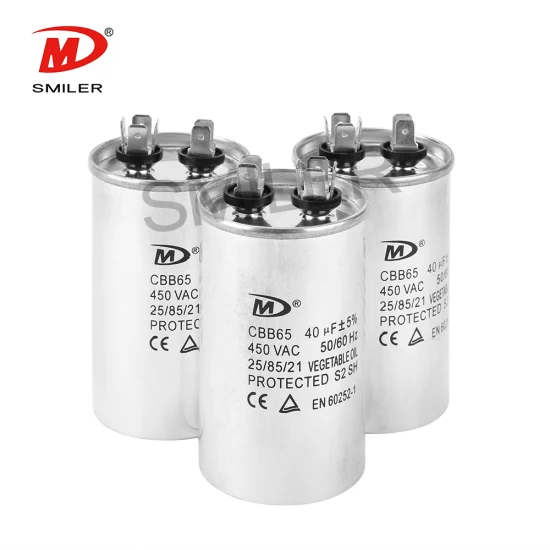 Capacitor de ar condicionado de alumínio 50+5UF 450V Cbb65